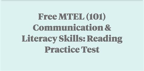 how hard is the mtel communication and literacy test|mtel reading test sample.